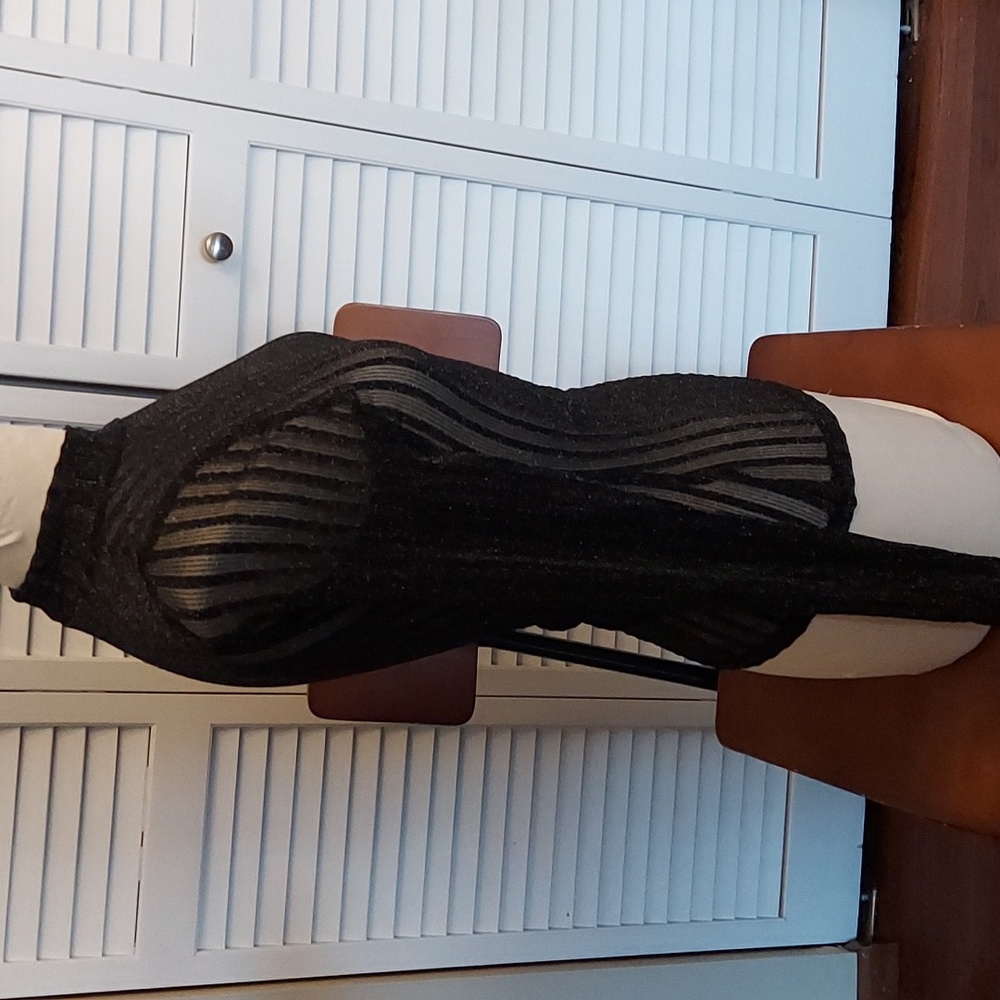 Buckle Black Sheer Striped Blouse - Picture 3 of 4